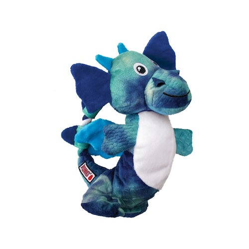 KONG Assorted Dragon Knots plush dog toy in blue