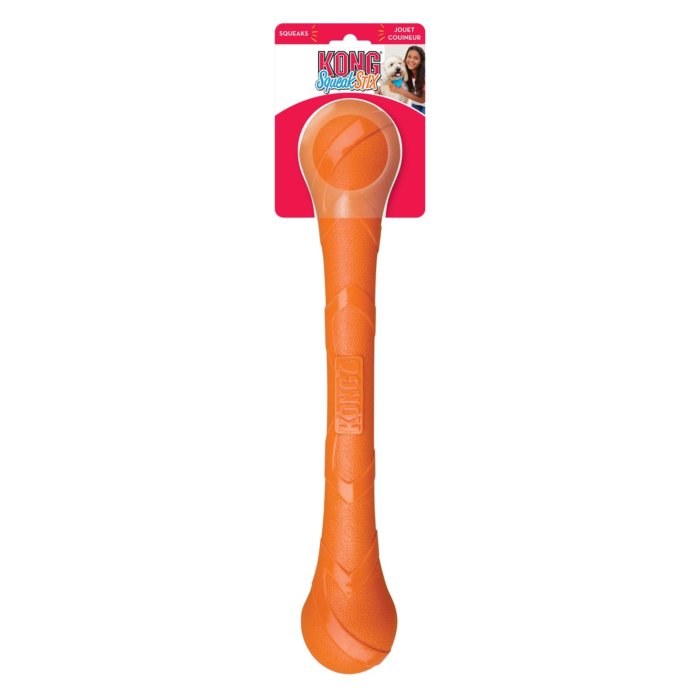 KONG SqueakStix - Durable Fetch and Tug Toy with Dual Squeakers