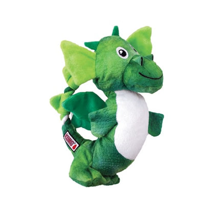 KONG Assorted Dragon Knots plush dog toy in green