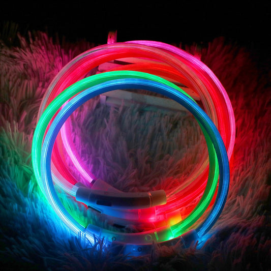 Rechargeable Led Usb Dog Collar - Night Safety Flashing Glow