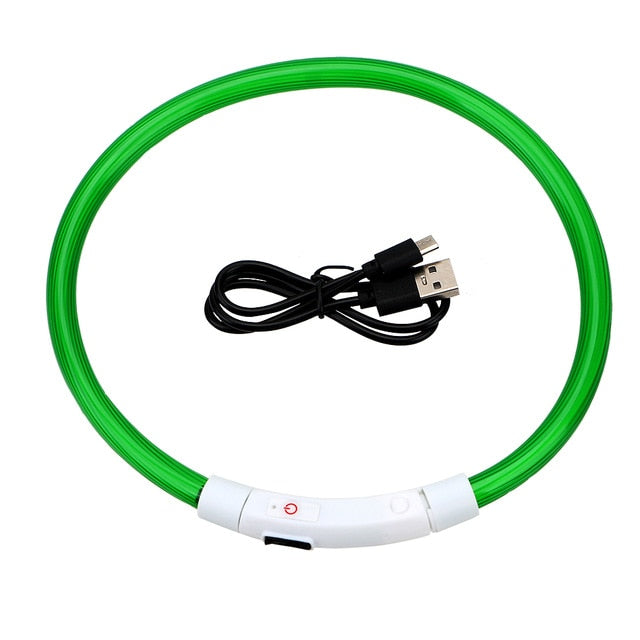 Rechargeable Led Usb Dog Collar - Night Safety Flashing Glow