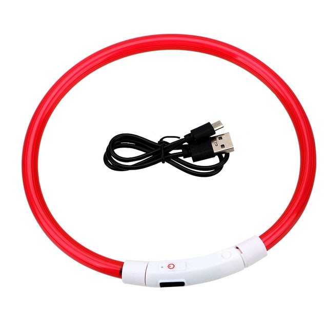 Rechargeable Led Usb Dog Collar - Night Safety Flashing Glow
