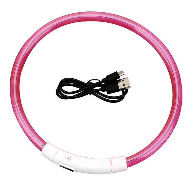 Rechargeable Led Usb Dog Collar - Night Safety Flashing Glow