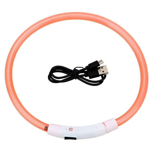 Rechargeable Led Usb Dog Collar - Night Safety Flashing Glow