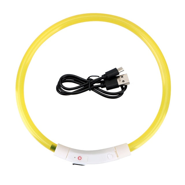Rechargeable Led Usb Dog Collar - Night Safety Flashing Glow